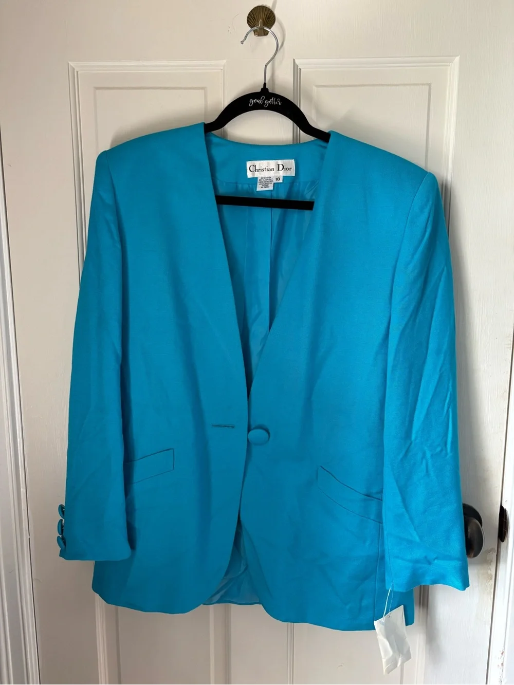 Dior Teal Single-Button Blazer